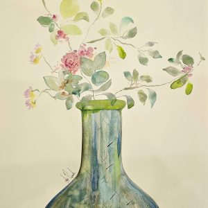 Pastel In Green Glass